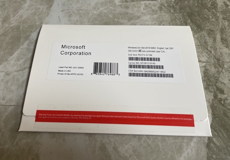 Microsoft Windows Server 2019 Standard unlimited-Core License unlimited User CAL