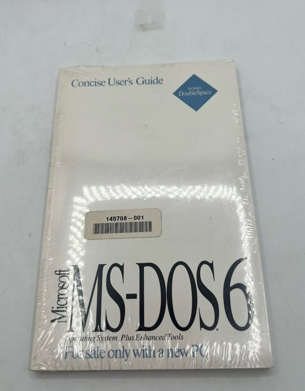 Microsoft MS-DOS 6 Operating System User Guide Original New W/COA SEALED NO DISC