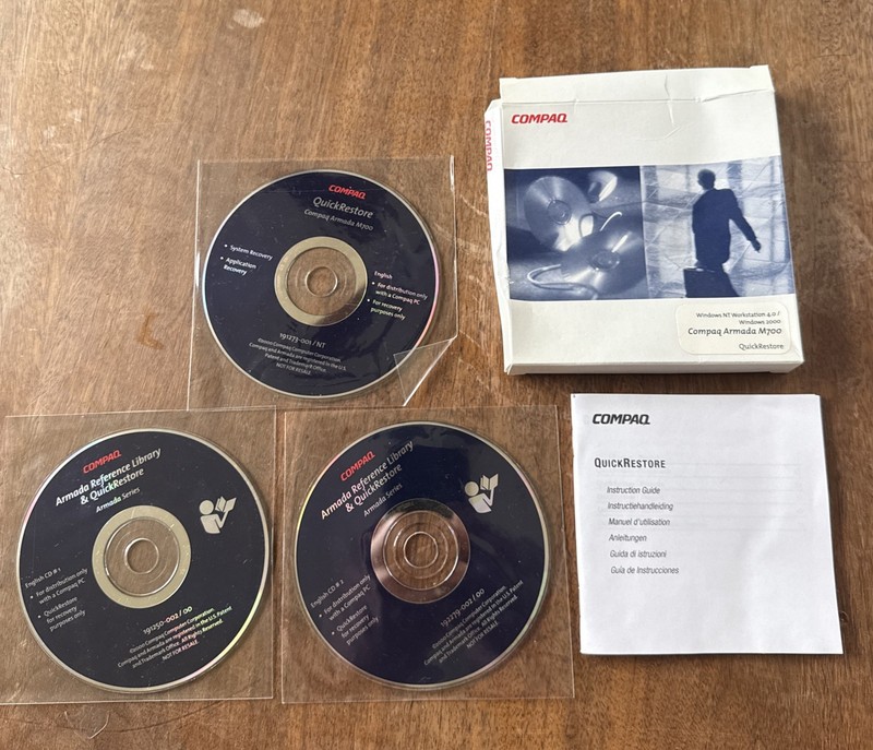 NEW Quick Restore 3-CDs (discs 1, 2, and NT) Compaq Armada Series, 2000 w/Keys