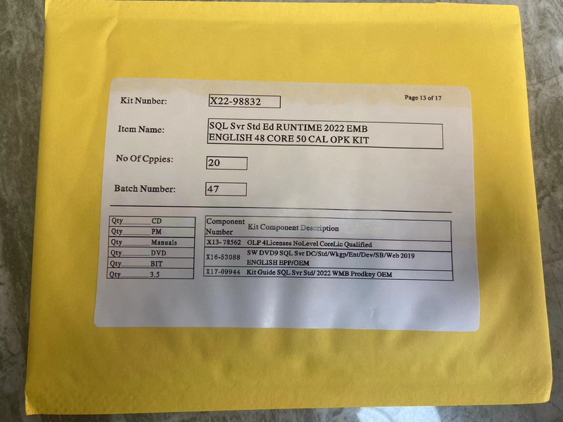 New SQL Server 2022 Standard 24 Core License, unlimited User CALs PHYSICAL ITEM gallery