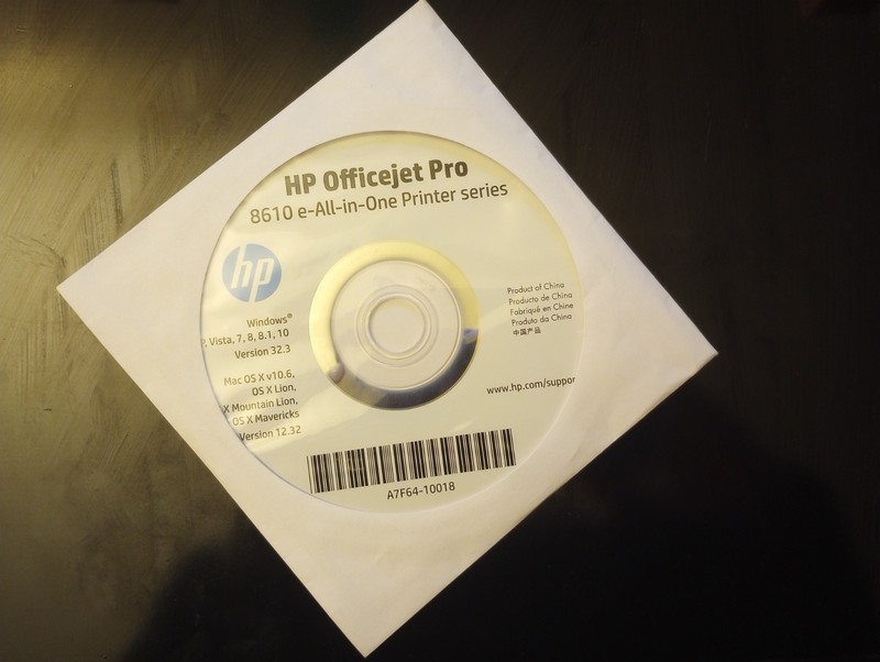 Hp Officejet Pro 8610 e-All-in-One Printer series Driver Win/MAC CD ONLY