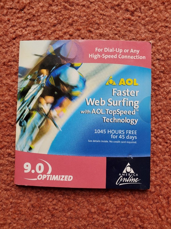 America Online AOL Version 9.0 No Catch CD Running Stick Figure ~ SEALED NEW
