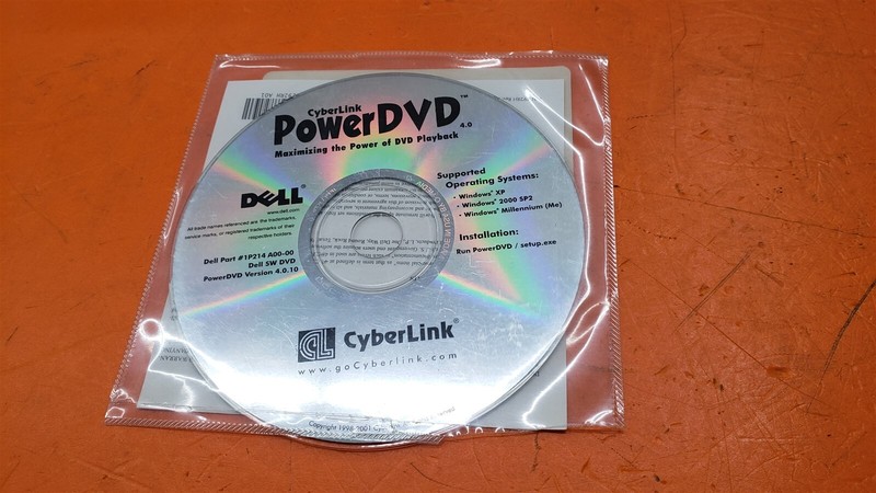 ⭐️⭐️⭐️⭐️⭐️Dell CyberLink PowerDVD Dell Part #1P214 A00-00 Windows XP,2000