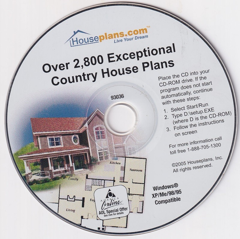 2,800 Exceptional Country House Plans, PC CD-ROM, New In Box Sealed
