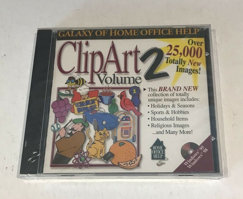 Vintage ClipArt Volume 2 -25,000+ Images PC CD ROM Windows 95/98 Sealed