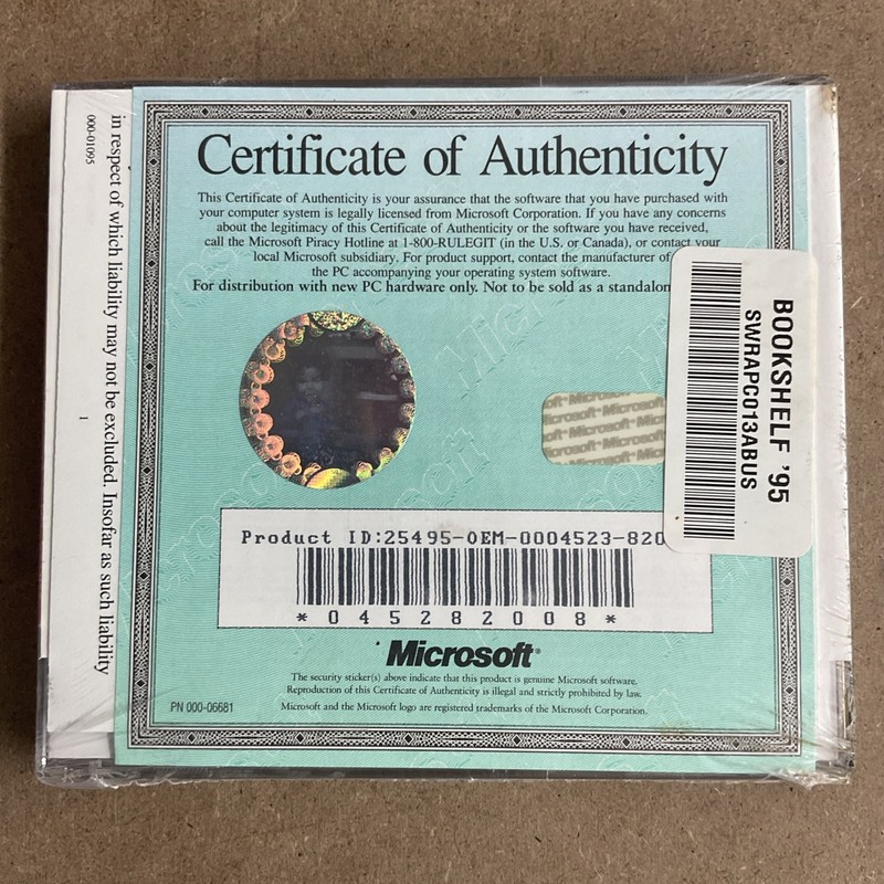Microsoft Bookshelf '95 Multimedia Reference Library PC CD-Rom NEW Software 1995 gallery
