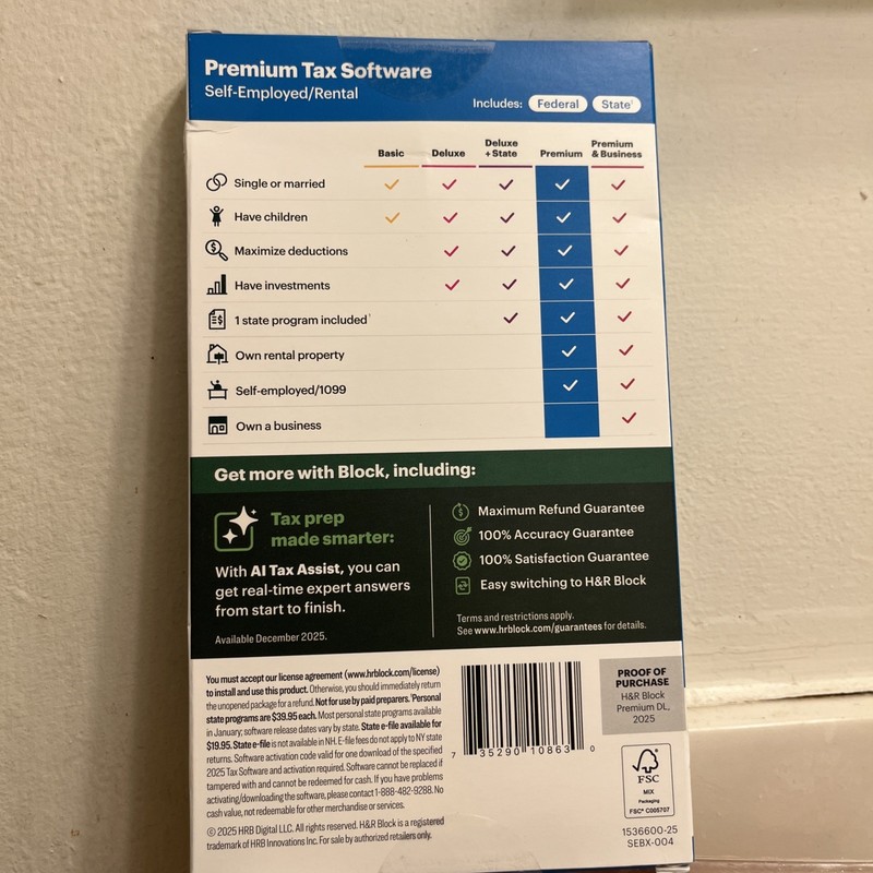 H&R Block Tax Software Premium 2025 PC/Mac [Key Card] gallery