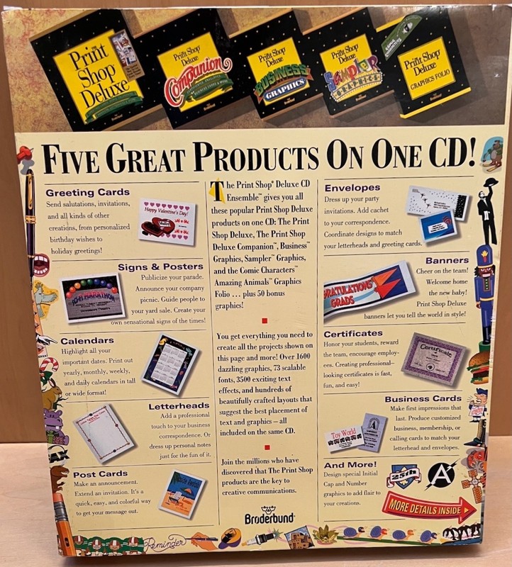 1994 Broderbund Print Shop CD Ensemble Mac Macintosh Software NEW in SEALED Box gallery