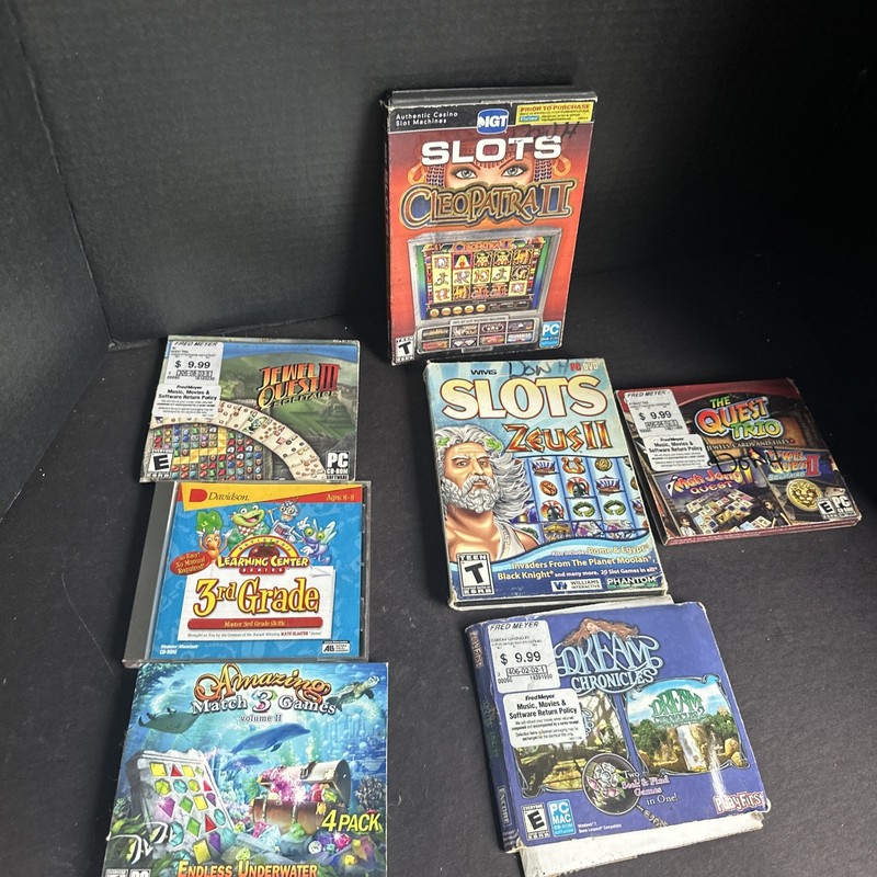 PC Games Lot Slots Cleopatra Zeus Jewel Quest Dream Chronicles Kids #R7
