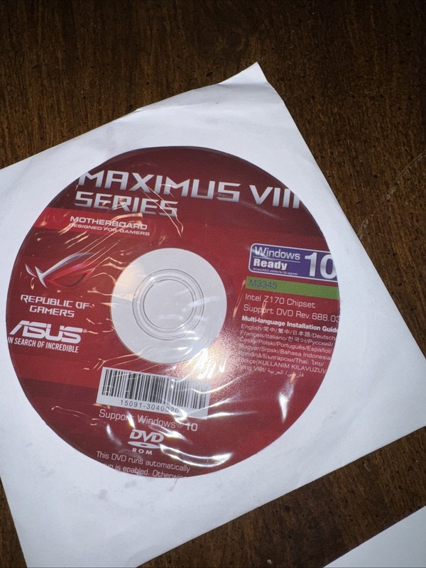3 ASUS GENUINE MOTHERBOARD SUPPORT DISK Maximus VIII GENE M3394, 3345 gallery