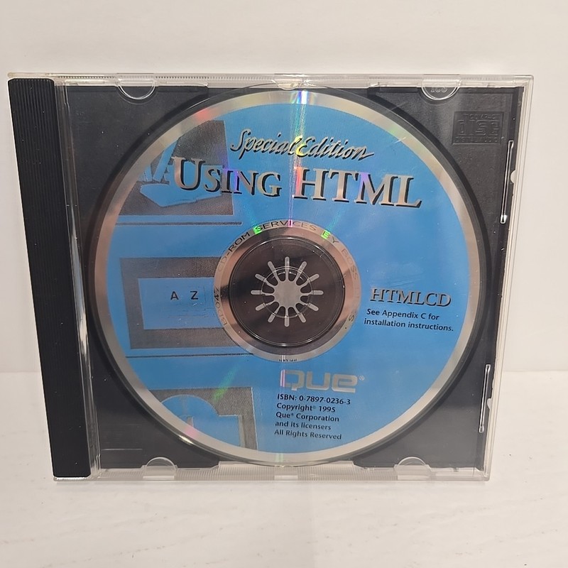 Que Using HTML CD ROM 1995 Special Edition ISBN 0-7897-0236-3 Very Good Rare HTF