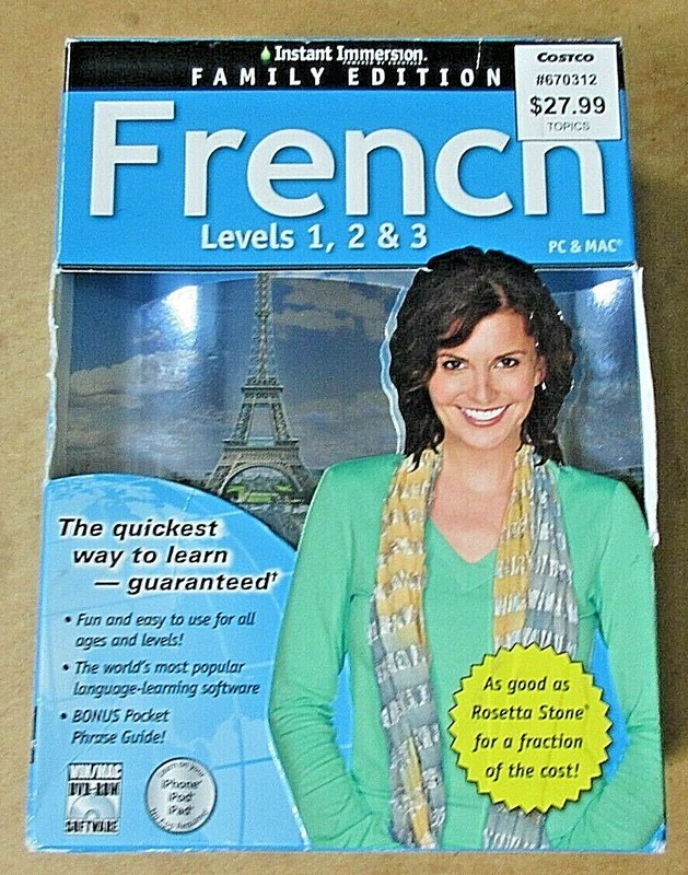 Instant Immersion Family Edition French Levels 1,2 & 3 PC & Mac IPhone IPAD