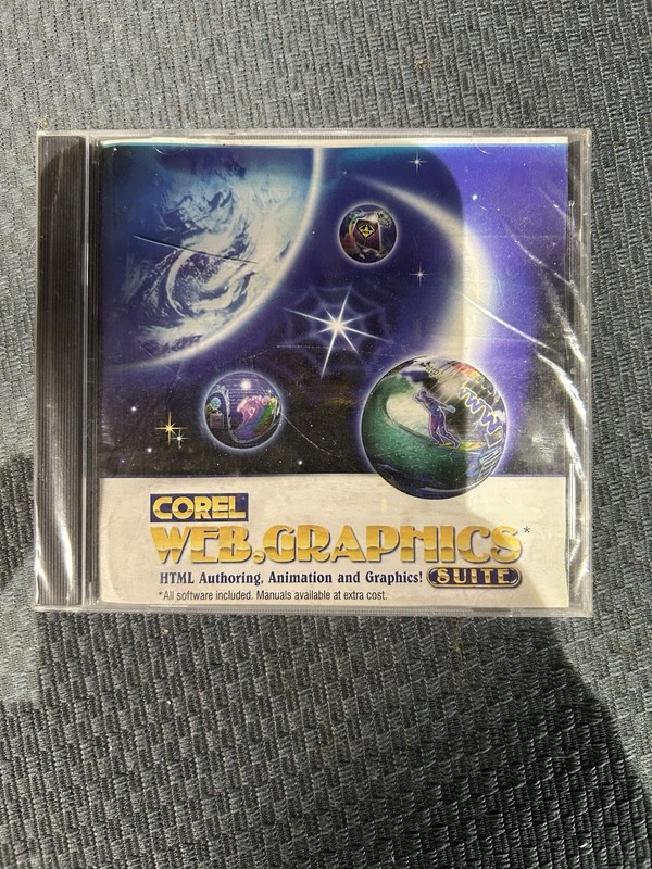 Corel Web Graphics Suite CD-Rom Windows 3.1 95 Game Jewel Case