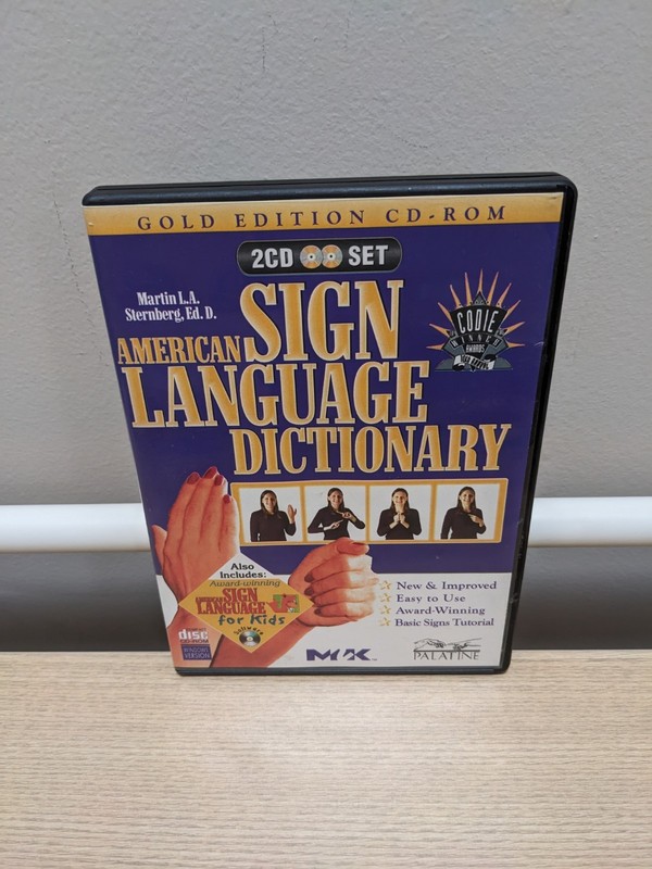 USED American Sign Language ASL Dictionary Gold Edition + for Kids CD-ROM 3 CD’s