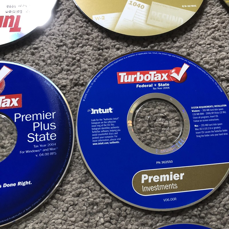 Lot Of TurboTax Software Discs 94-97 99 02 06 07 2010-2014 Windows NO CODE gallery