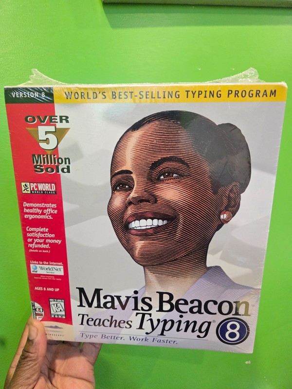 Mavis Beacon Teaches Typing Version 8 For Windows 95 BRAND NEW SEALED BIG BOX gallery