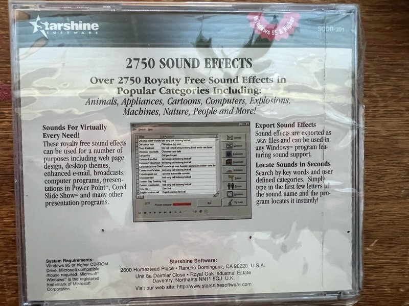 Starshine Software_CD-ROM_2750 Sound Effects_Windows 95 & Higher_New_Sealed_ gallery