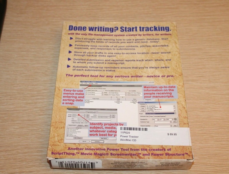 POWER TRACKER Professional File Management Tracking Software Writers WIN/MAC NEW gallery