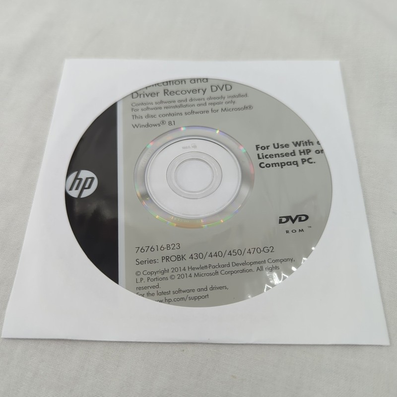 HP Compaq Application Driver Recovery DVD Windows 8.1 767616-B23 NEW