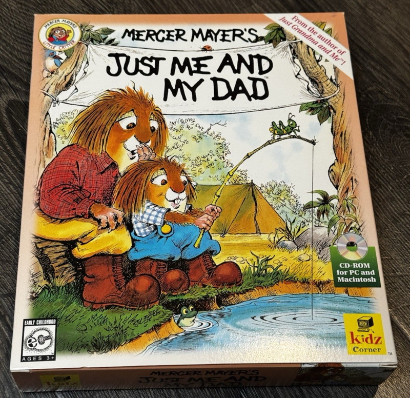 Mercer Mayer’s Just Me and My Dad PC/Mac Living Books CD-ROM SEALED Disc Big Box