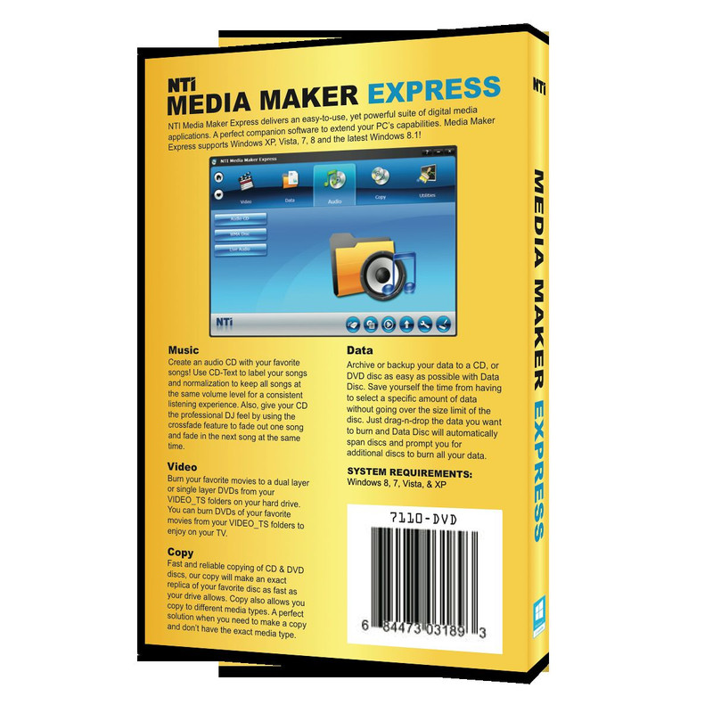 NTI Media Maker Express, CD DVD Burning for Win 11/10/8/7,Vista or XP SP3 (1 PC) gallery