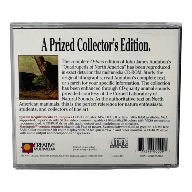 Creative Multimedia Audubon’s Mammals Reference CD DOS & MAC 1993 Pre-owned gallery