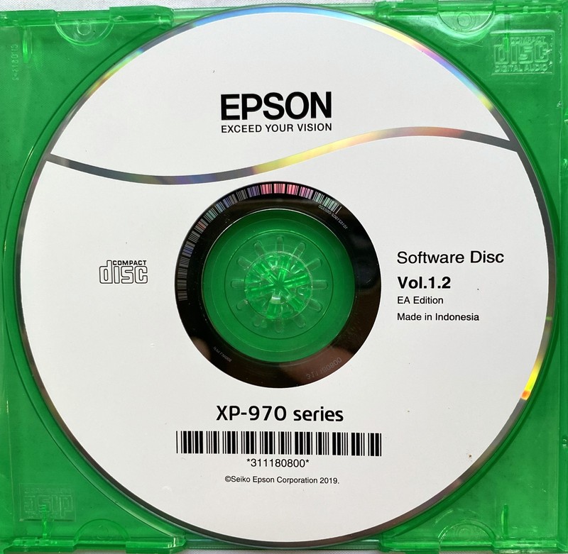 Original Epson XP-970 Series Software Disc Vol. 1.2 EA Edition CD CD-ROM Drivers