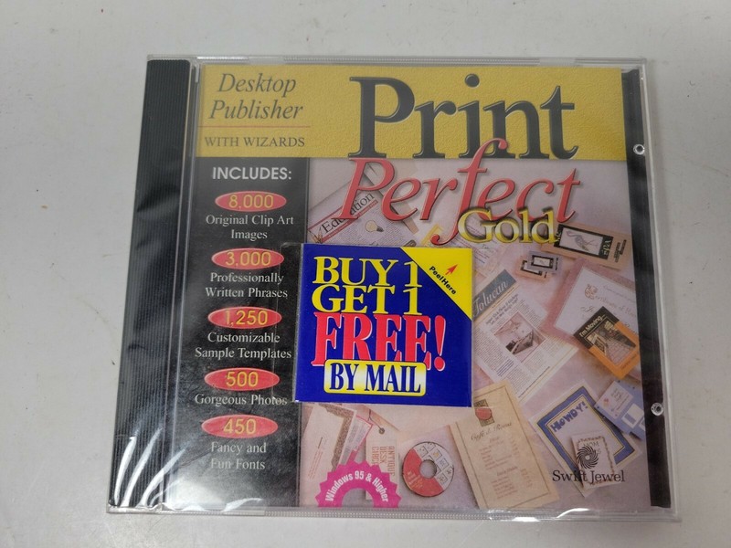 Print Perfect Gold CD SEALED Windows 95 Windows 98