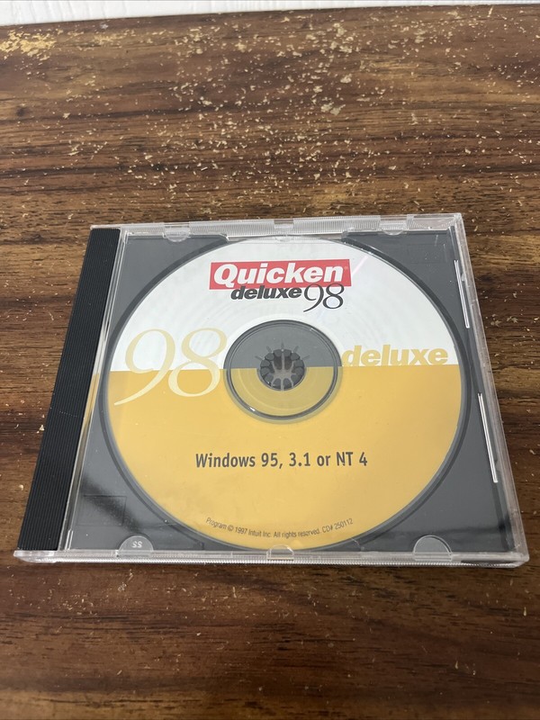 Vintage Quicken deluxe 98 Windows 95, 3.1 Or NT 4