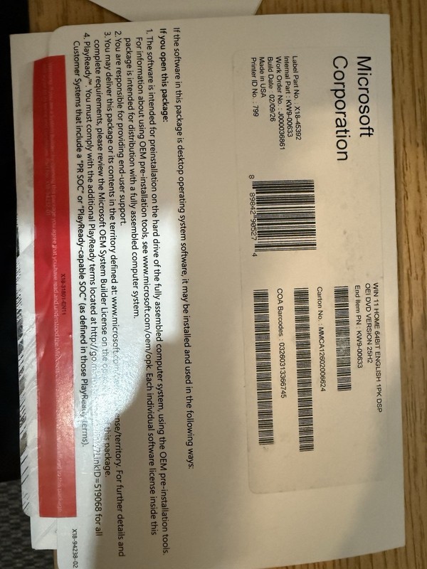 Microsoft Windows 11 Home 64Bit English OEM DVD Operating System gallery