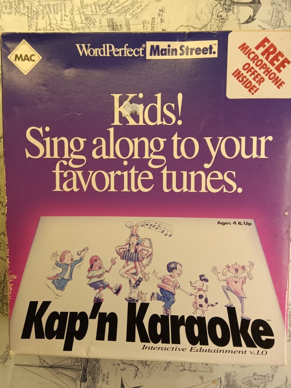 WordPerfect Kap'n Karaoke v1.0 Macintosh 3.5" Floppy Software Big Box 1994