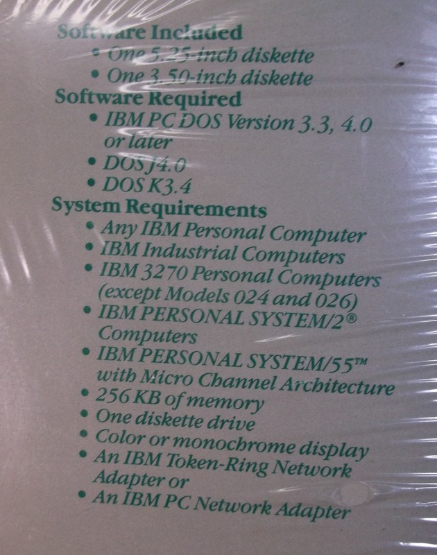 IBM LOCAL AREA NETWORK SUPPORT PROGRAM FACTORY SEALED gallery