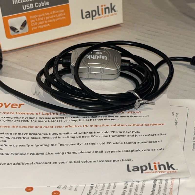 Laplink PC Mover Software & Cable Works with Windows 95,98, XP & Vista Used gallery