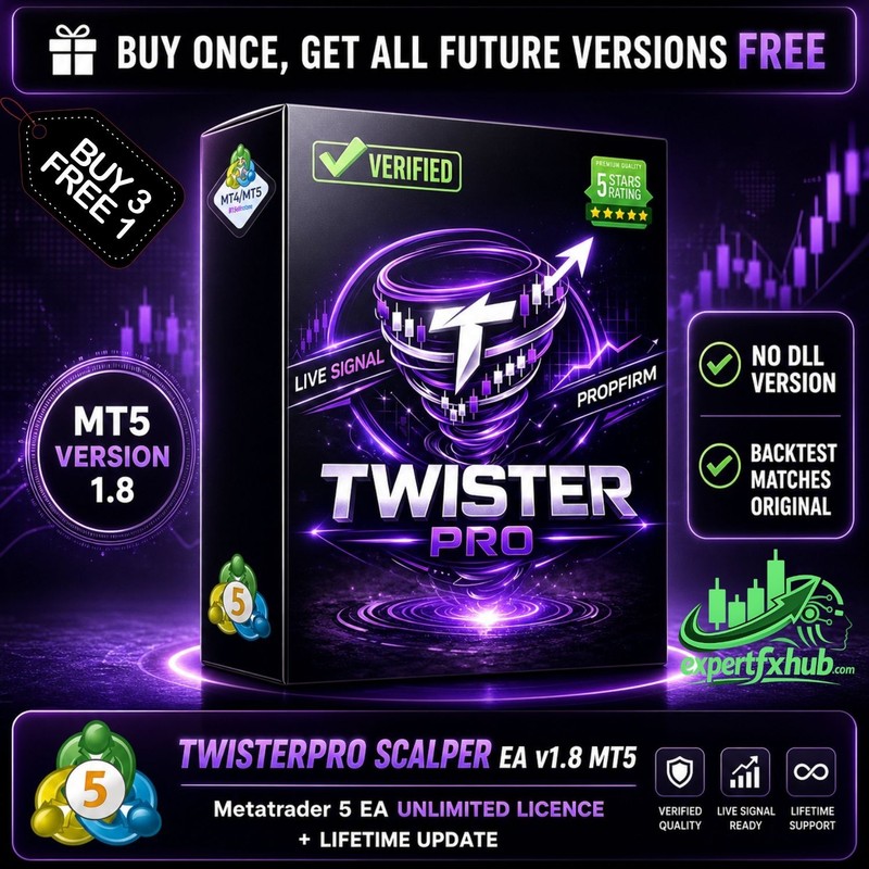 v1.8 TwisterPro Scalper EA Metatrader MT5 MQL5 Gold Bot Trading Forex Robot