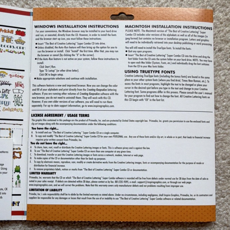 Creating Keepsakes Creative Lettering Super Combo Clip Art CD-ROM Win/Mac gallery