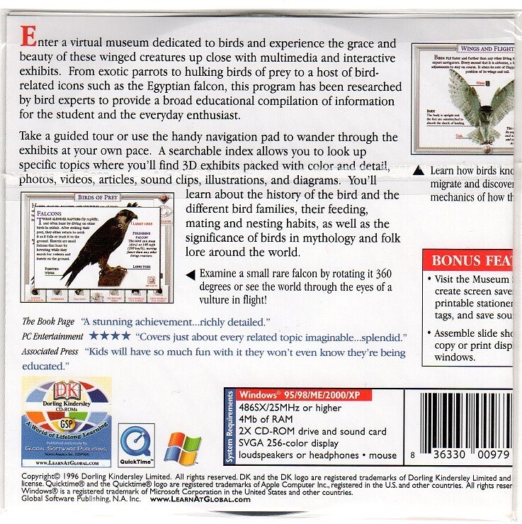 DK Eyewitness Virtual Reality: Birds (PC-CD, 1996) for Windows -NEW CD in SLEEVE gallery