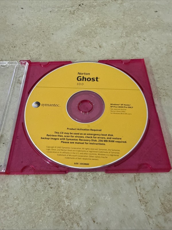 Norton Ghost 10.0 Dvd/CD Rare Vinatge Disc Only