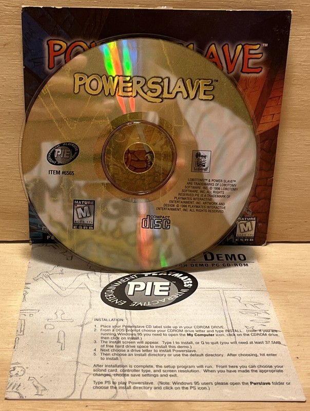 Powerslave-PC CD ROM-Fully Interactive 4 Level DEMO-Egypt Tombs-Lobotomy-Rated M