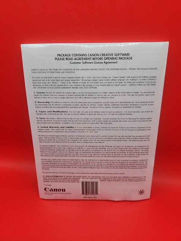 CANON CREATIVE CD-ROM version 1.4 with Manual brand new factory sealed gallery
