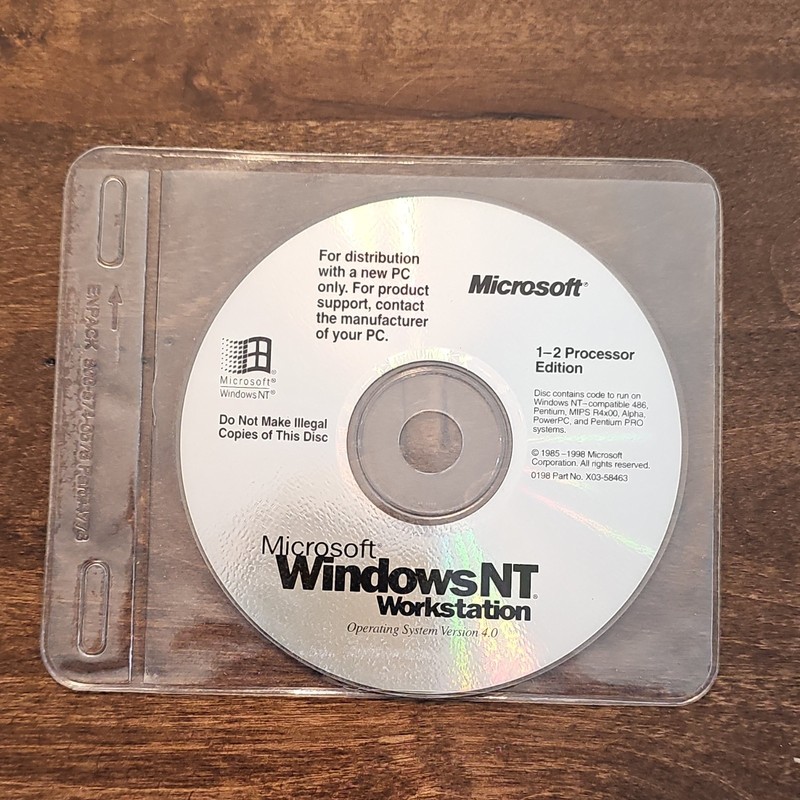 Microsoft Windows NT Workstation Version 4.0 1-2 Processor Edition CD English gallery