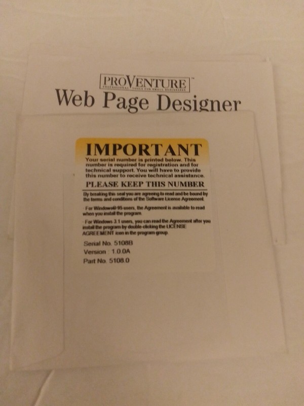 ProVenture Web Page Designer by MySoftware Co. For WIndows 95 to XP LN gallery