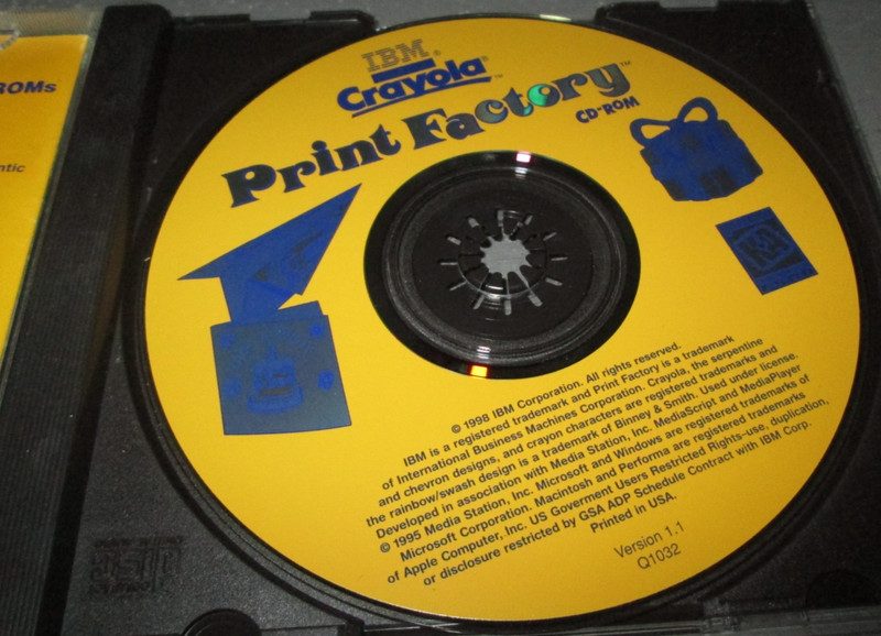IBM Crayola Print Factory CD Rom 1998 USA Vintage Windows Mac