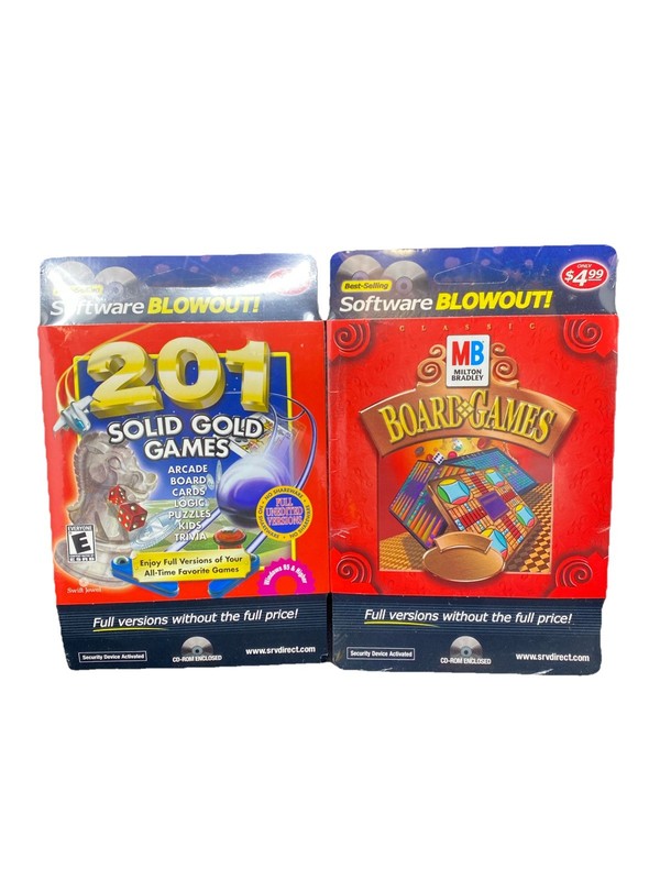 Best Selling Software Blowout! Milton Bradley Board Games & 201 Solid Gold Games