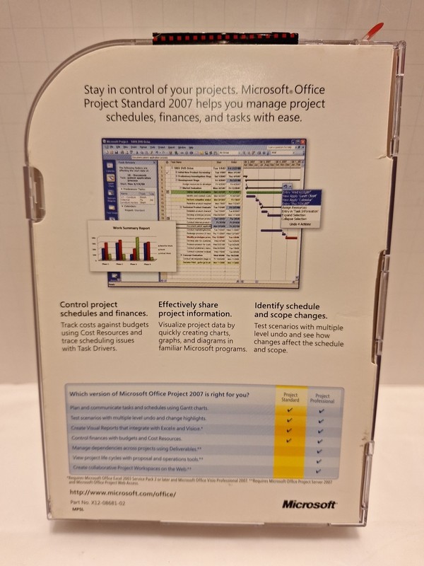 Genuine Microsoft Office Project Standard 2007 Academic Read Desc See Pics gallery