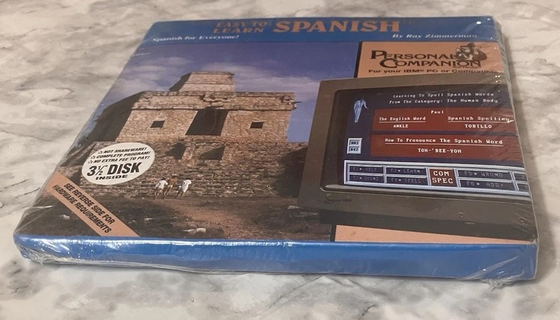 Easy To Learn Spanish DOS 3.5 Floppy Disk Sealed PC Language Software gallery