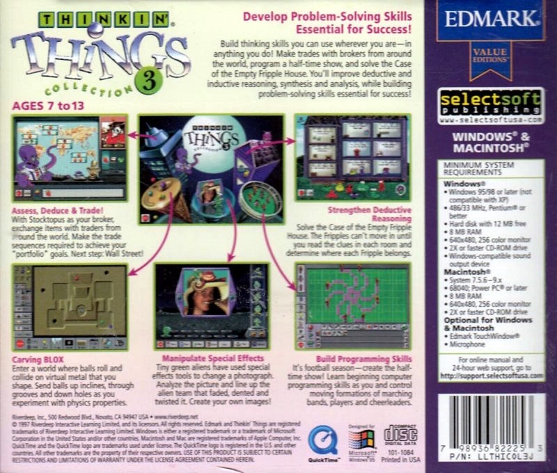 Thinkin' Things Collection 3 - Kids Edutainment Ages 7-13 PC Software Sealed New gallery