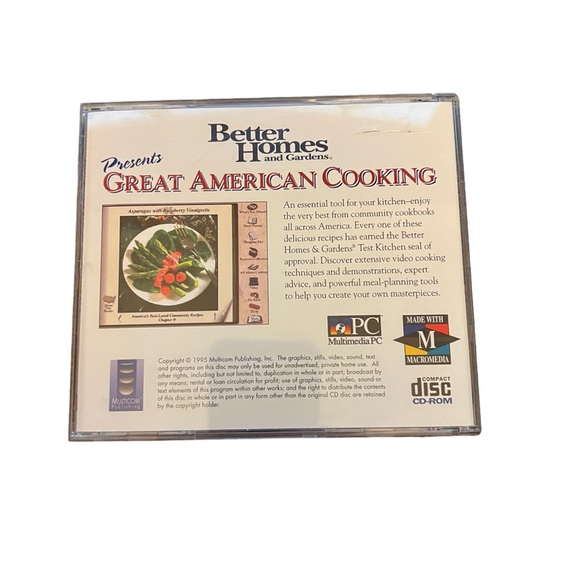 Better Homes and Gardens Presents Great American Cooking (1995, Cd-ROM) Cookbook gallery