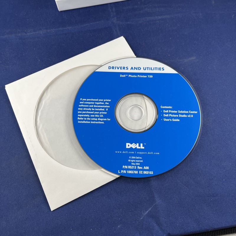 Dell Photo Printer 720 Software Drivers And Utilities 2004 Used CD-ROM