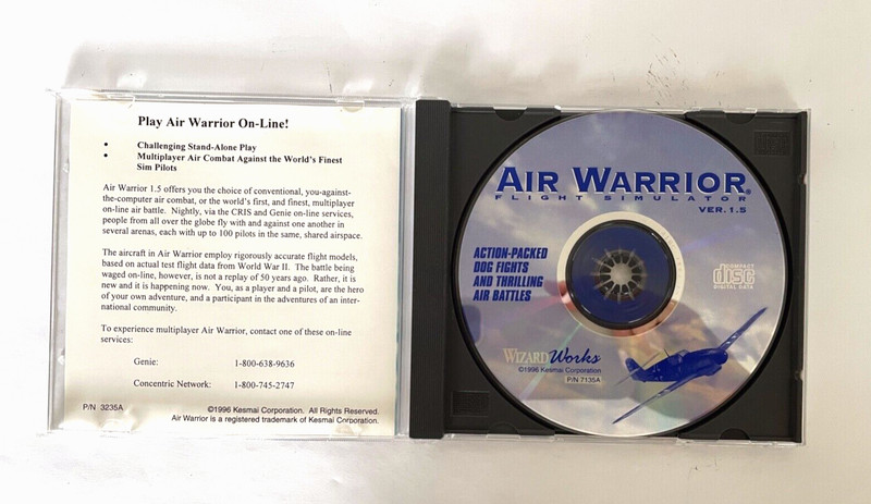 Air Warrior Flight Simulator CD ROM Version 1.5 Wizard Works gallery