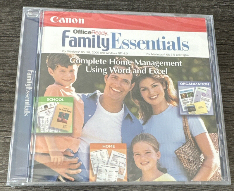 Canon Office Ready Family Essentials Windows 95, 98, NT 4.0 CD-ROM 2000 Mac 7.5+
